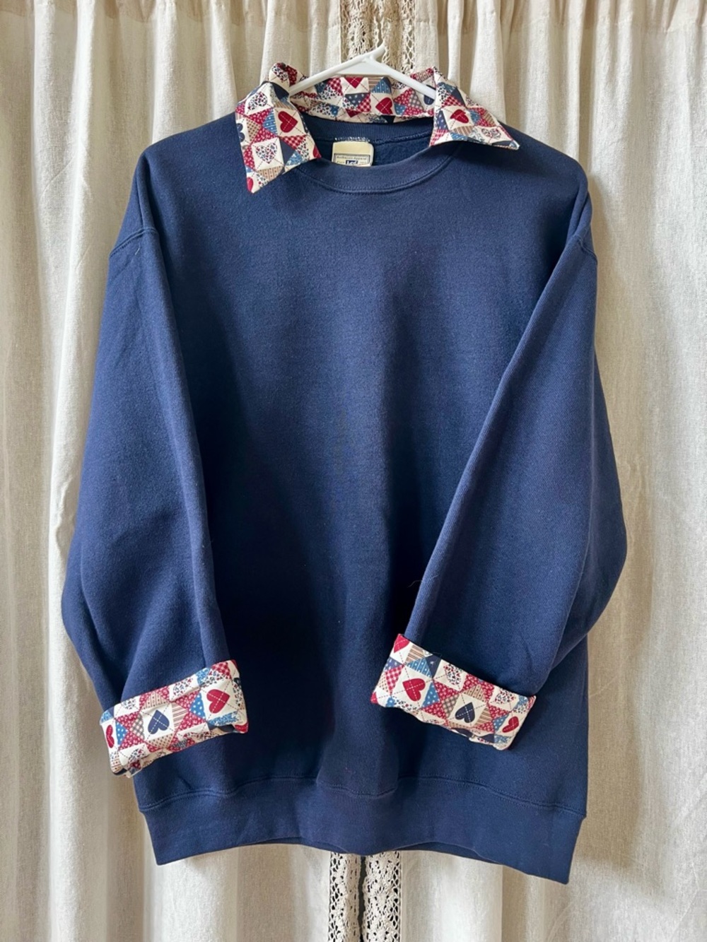 New Vintage Lee Quilt Pattern Detail Sweatshirt - Picture 2 of 6